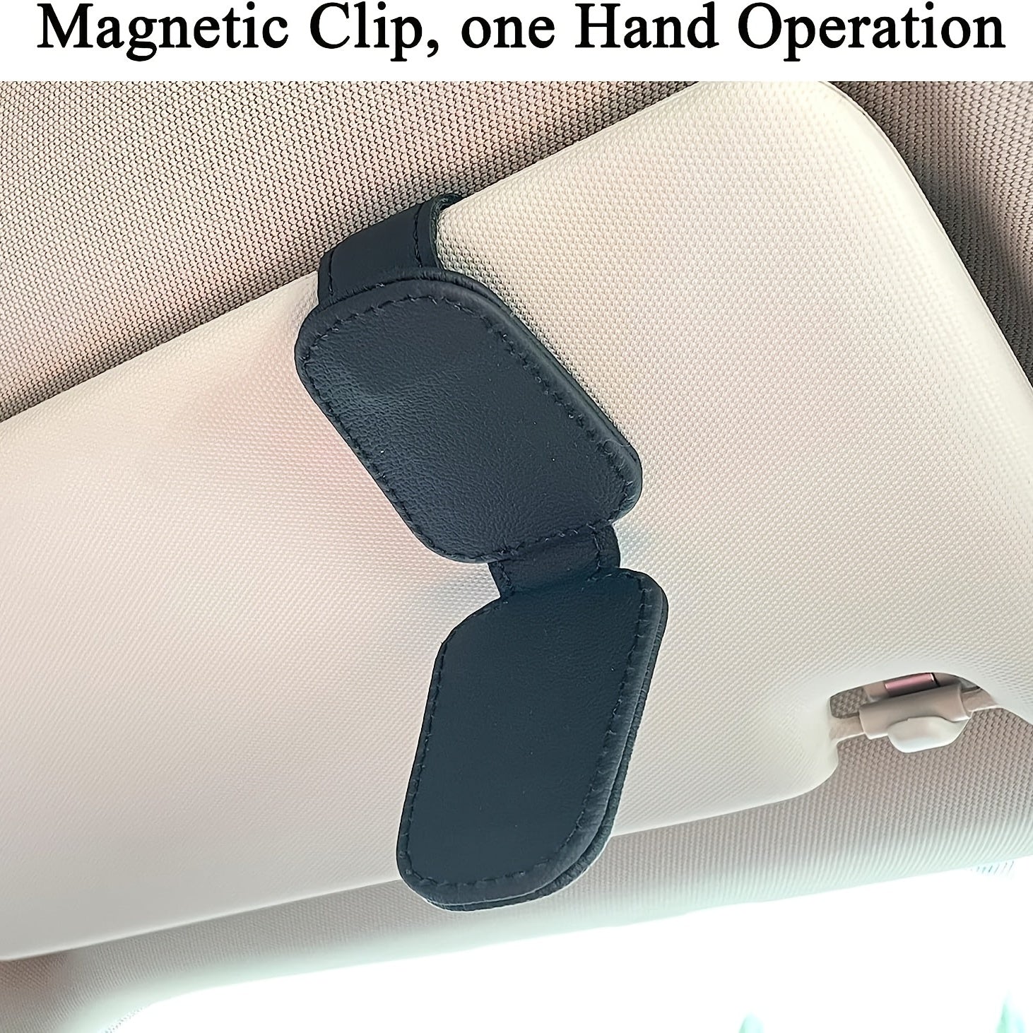Car Visor Fashion Glasses Holders - Magnetic PU Leather Fashion Glasses Holder and Ticket Card Clip - Car Visor Accessories