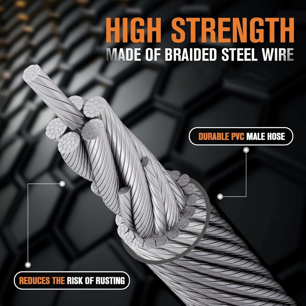 Cut-Resistant Retractable Bold Cable Besper Steel Steering Wheel Lock Anti-Theft Device with Seatbelt Fastener for Car & SUV Security - No Assembly Required