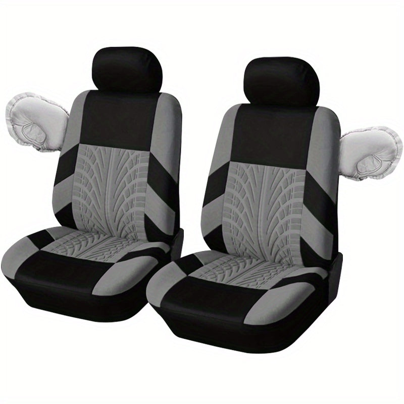 Car Seat Covers, Polyester Front Pairs Gray Black Tan Blue Red Car Seat Cushion Universal Car Seat Protector Decoration Auto Accessories Thick Foam
