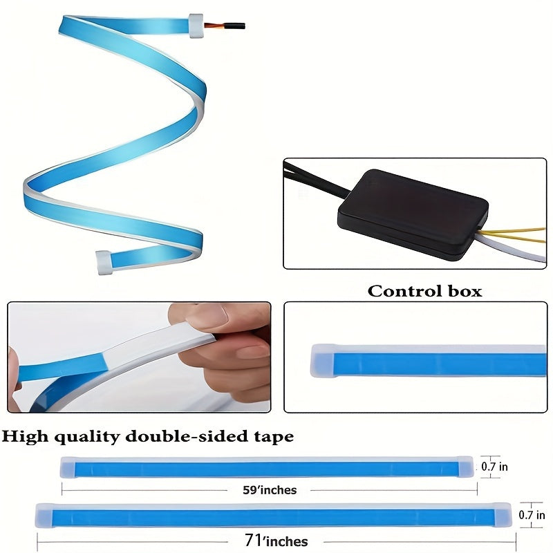 2PCS RGB Car LED Light Strip, Exterior Side Door Skirts Ambient Lighting Dreamcolors, Car Atmosphere Lights, 20 Music Modes, App Control Waterproof Neon Lighting Kits For Cars, SUVs, Trucks12V