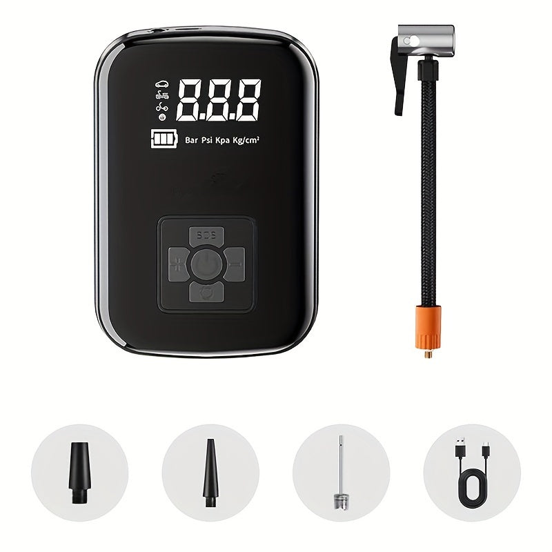 [Portable Car Air Compressor] A Portable Car Air Compressor with a Wireless Handheld Pump And Light, Suitable for Inflating And Compressing Tires of Cars And Motorcycles