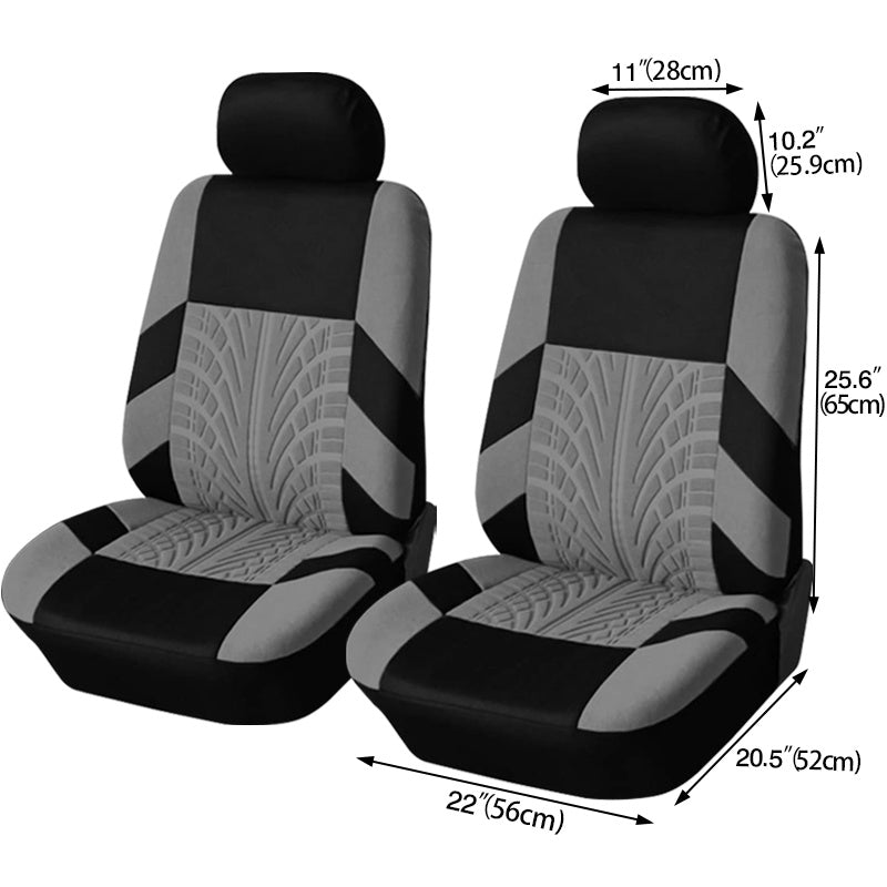 Car Seat Covers, Polyester Front Pairs Gray Black Tan Blue Red Car Seat Cushion Universal Car Seat Protector Decoration Auto Accessories Thick Foam