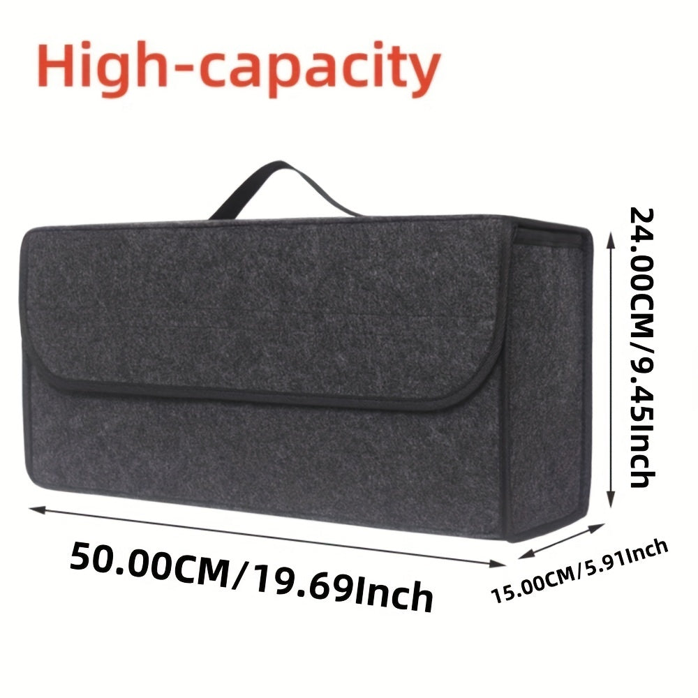 Black Grey Folding Car Boot Felt Cloth Storage Box Car Interior Organiser Model Bag