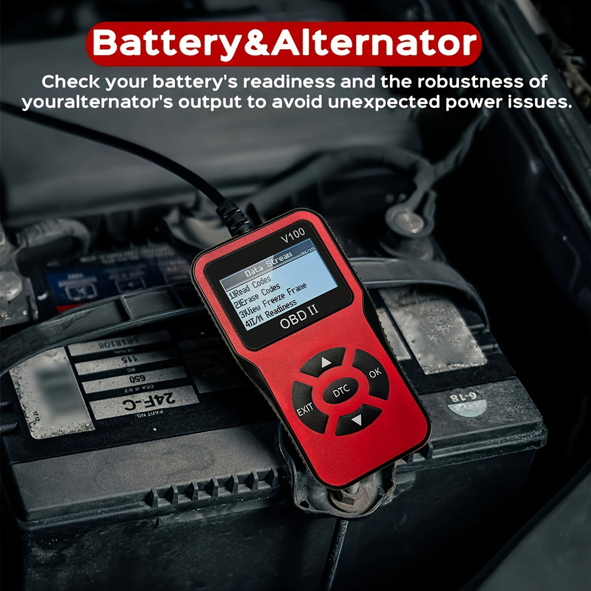 Car OBD2 Diagnostic Scanner Code Reader Engine Fault Code Reader Scanner Can Diagnose Scan Tool For All OBD II Protocol Cars Since 1996, Read Code Erase Code Battery Test Data Stream