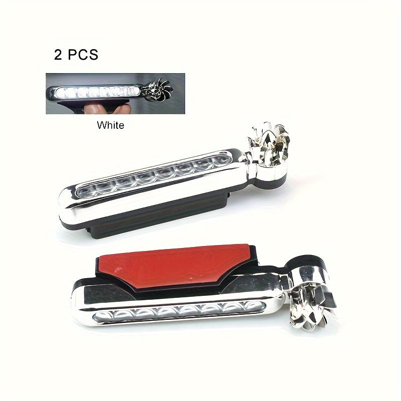 Cubidupi 2pcs Wind-Powered Car LED Fan Light - Neon Accent Lights With Rotation Function, Automobile Decorative Lamp, Energy-Efficient, And Durable Design