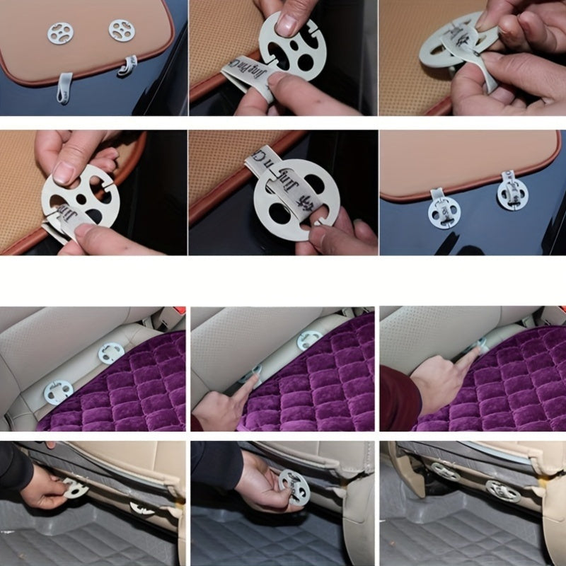 Universal Oval Car Seat Cushion with Polyester Fiber, Sponge Filler, Soft & Breathable, Anti-Slip, Lightweight & Portable, All-Season Protection for Vehicle Seats - Hand Washable