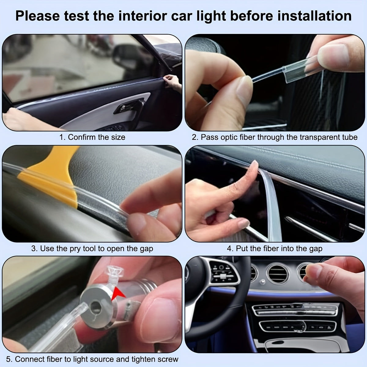 Interior Car LED Strip Lights APP Control, 5 In 1 RGB 16 Million Colors Ambient Lighting Kit With 236 Inches Fiber Optic, Music Mode Inside Car Lighting Accessories, Car Led Lights Interior, Ambient Lighting Car 5V-24V