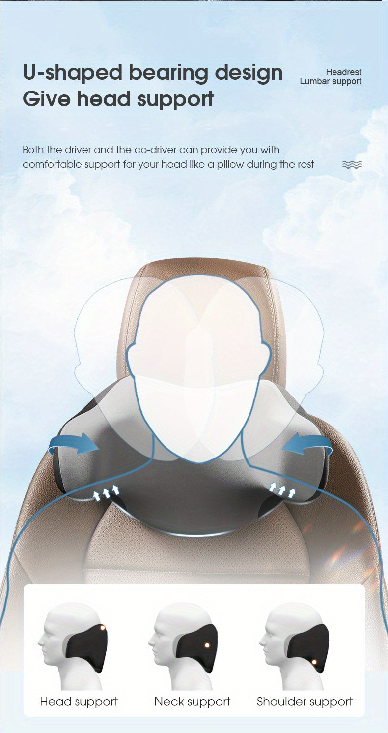 [CHEGES Car Headrest] CHEGES High-grade Memory Foam Car Headrest | Polyester Car Neck Pillow for Four Seasons General Car Automotive Supplies Accessories