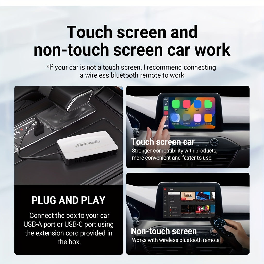 3-in-1 Android Auto Wireless Adapter, Wireless CarPlay Adapter With AirPlay, Wireless Android Auto And Apple Car Play Adapter For Factory Wired Cars From 2016, Plug And Play, Online Update