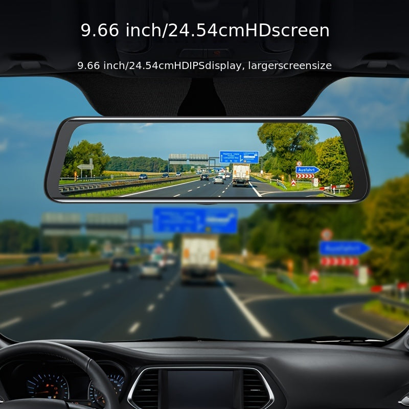 10" 1080P Touch Screen Smart Rear View Mirror Camera - On-Dash Cameras with Front and Rear Dash Cam, 32GB Card, Parking Monitor, Reverse Assist, and Wide Angle Lens for Safe Driving