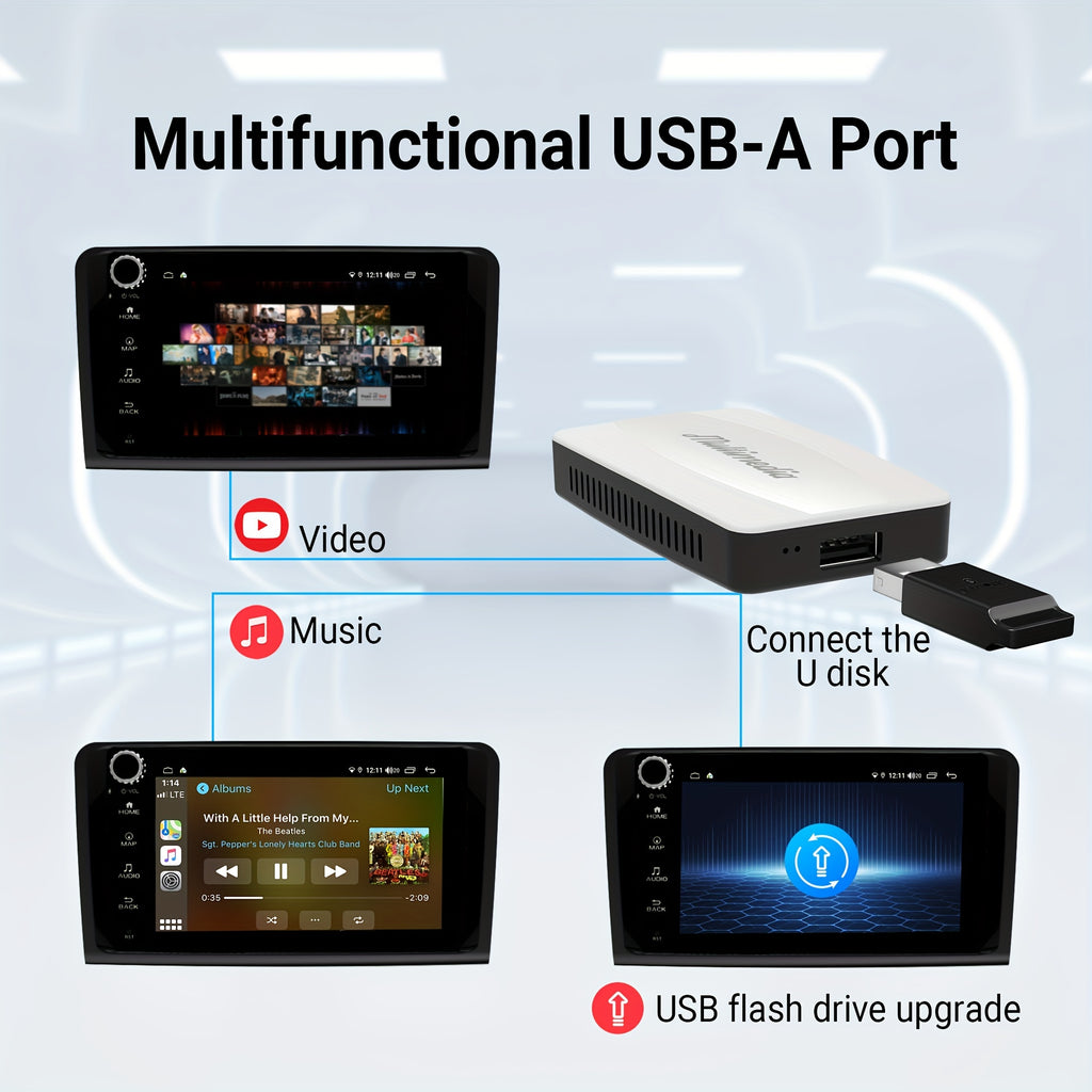 3-in-1 Android Auto Wireless Adapter, Wireless CarPlay Adapter With AirPlay, Wireless Android Auto And Apple Car Play Adapter For Factory Wired Cars From 2016, Plug And Play, Online Update