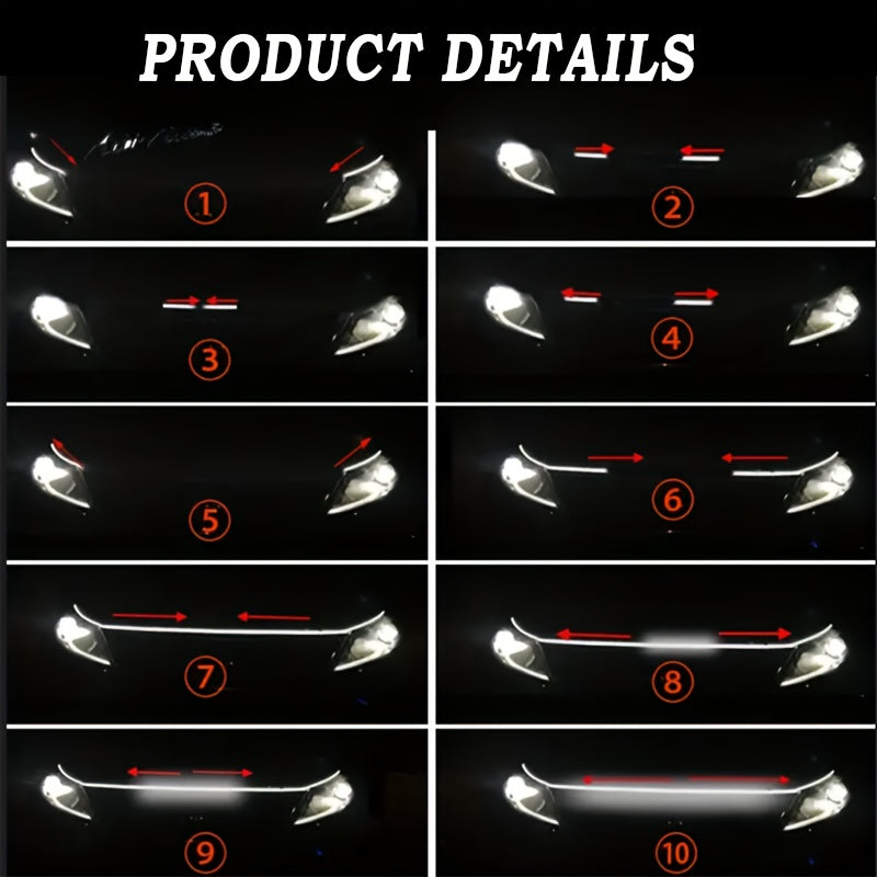 70 Inches, Car Hood/tailgate Installation Light Bar with Dynamic Scanning Welcome Mode Effect, 12V Hard-wired Installation Car LED White Light Bar with Turn Signal Effect, Suitable for Cars, SUVs, Etc. (white Light)