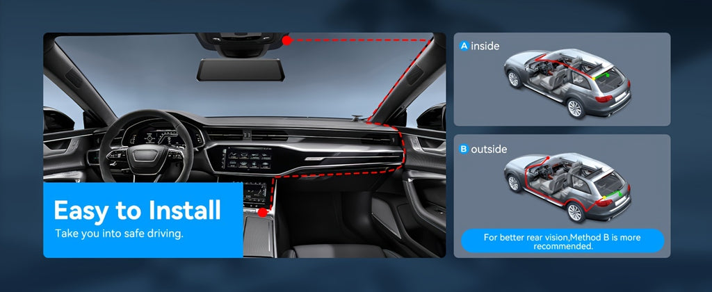 2K UHD Mirror Dash Cam With Backup Cam, AZDOME PG17 12'' Touch Screen Camera for Cars, Front 170° and Rear 150° Wide Visual Angle, Split Screen View Built WiFi, Super Night Vision, Parking Assistance, GPS, WDR, 64G Card Inc