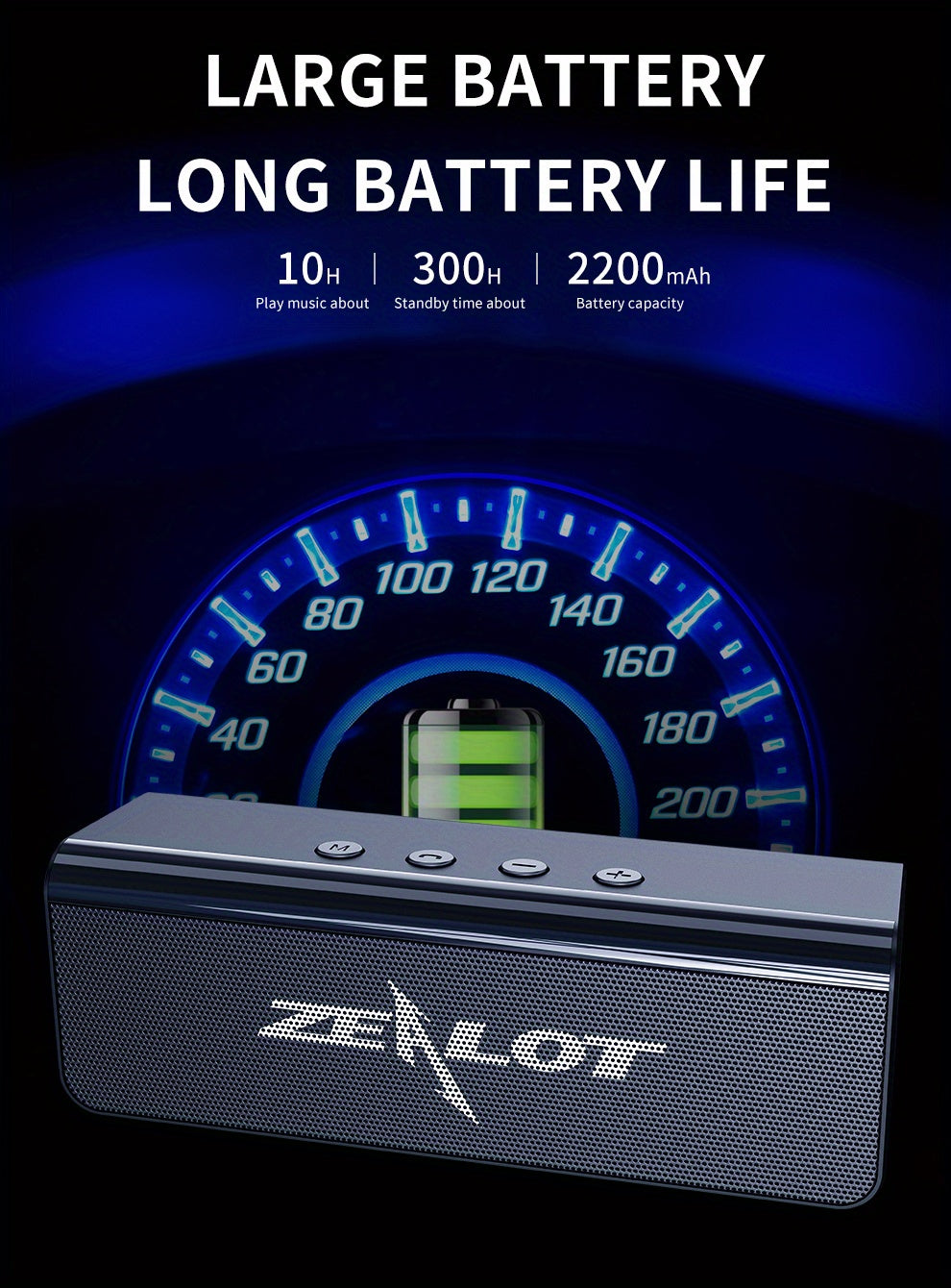 ZEALOT S31 10w Futuristic Portable Wireless Speaker, 10 Hours Playtime Loud Stereo, Compatible With Mobile Phone/Tablet/Tv. Tf/Usb/Aux Compatible, Speaker For Home/Car/Outdoor/Camping, Gift For Thanksgiving/Christmas