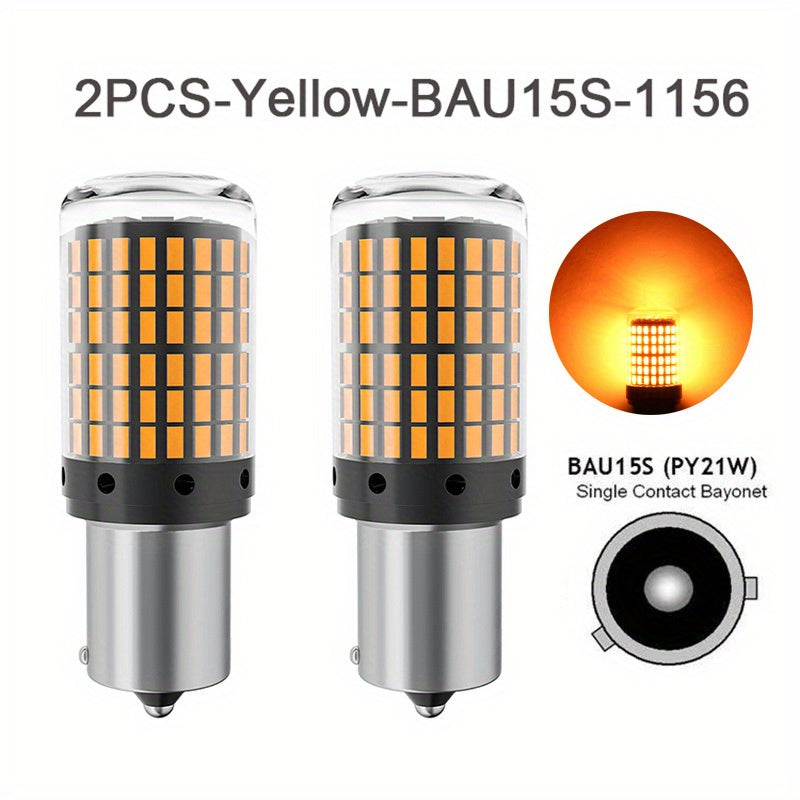 2PCS 1156 P21W BA15S PY21W BAU15S LED 1157 BAY15D Led Car Turn Signal Light Auto Brake Tail Reserve Lamps 3014 Chips 144SMD Canbus LED Bulbs White Red