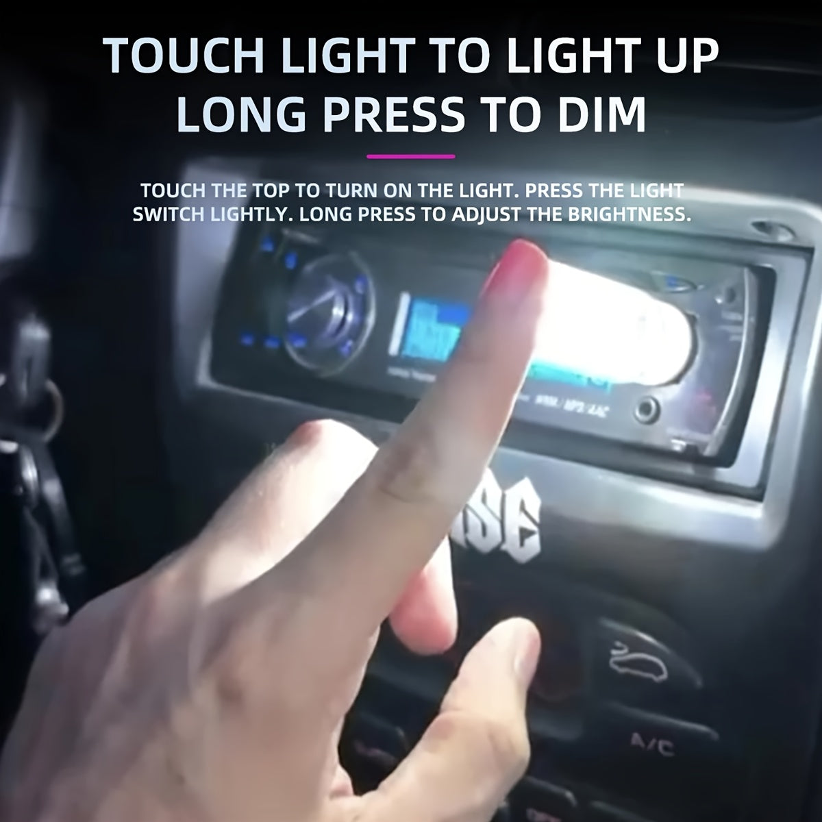 MUSCLECOW USB Car LED Ambient Light with Touch Control - Adjustable Brightness, No Wiring Required, Interior Mood Lighting, Night Light Decor, 5V Plug-and-Play, Fit for All Vehicles