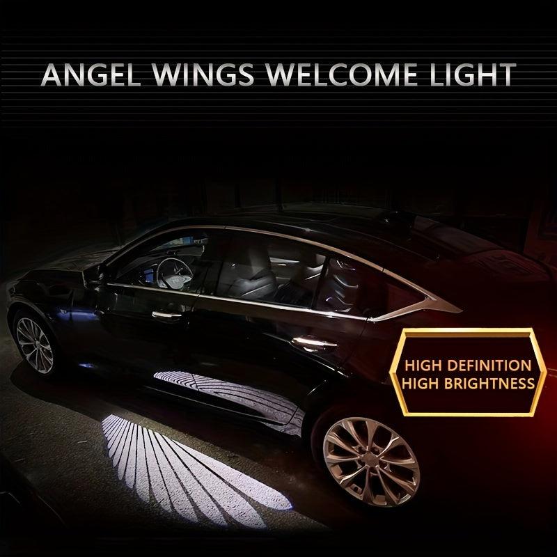2pcs Car Led Puddle Door Lights, Universal Car Projection Lights, Angel Wings LED Side Mirror Puddle Lights For Car