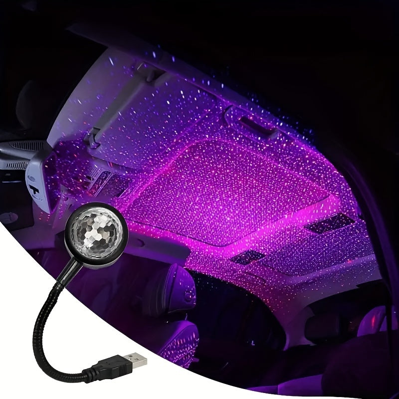 USB Car Roof Light, LED Car Interior Atmosphere Lamp with Color Changing Music Sync, Button Controlled, Non-Waterproof, Decoration Lighting for Vehicle Ceiling, Car Decorations, Perfect for Room Decor