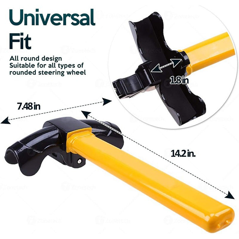 Zone Tech Car Steering Wheel Lock - Premium Quality Strong Durable Heavy Duty Anti-Theft Universal rotary Steering Wheel Lock