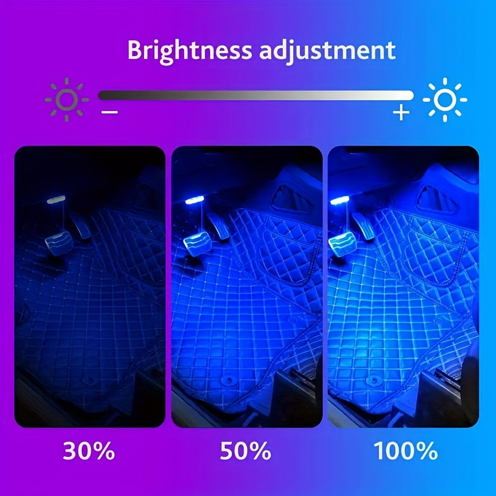 Light Up Your Car With 4pcs 48 LEDs Neon LED Interior Lights - Music Sync, Wireless Remote Control Auto RGB Decorative Lamps