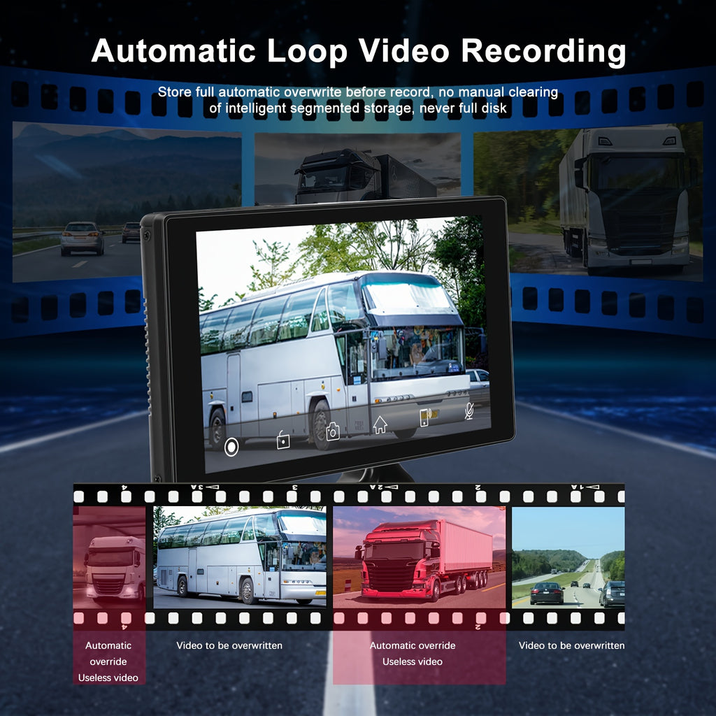 Wireless ios Carplayer & Android Auto with 4K Dash Cam, 5" Portable Touch Screen for Car, Wireless AUX/FM Transmitter, Driving Recorder, Voice Control Car Stereo Receivers