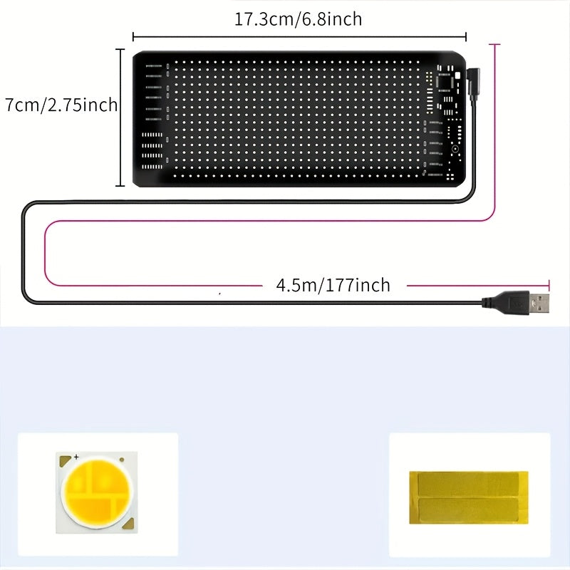 2pcs Multilingual Car LED Matrix Pixel Panel Scrolling Advertising 5V USB Remote Control Car Truck Devil's Eye Signs Light