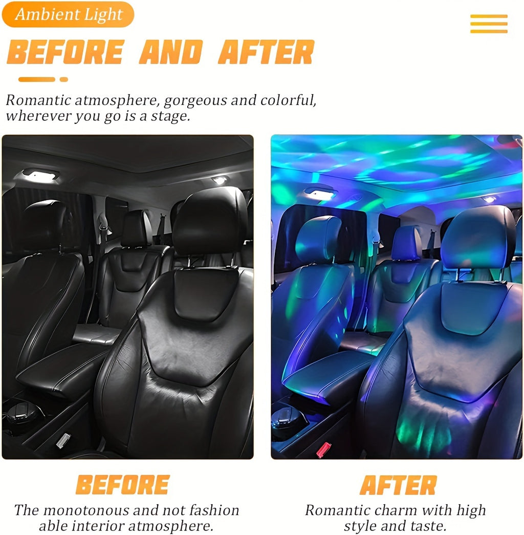 Create A Magical, Romantic Atmosphere With This USB Car Music Rhythm Projector LED Lamp!