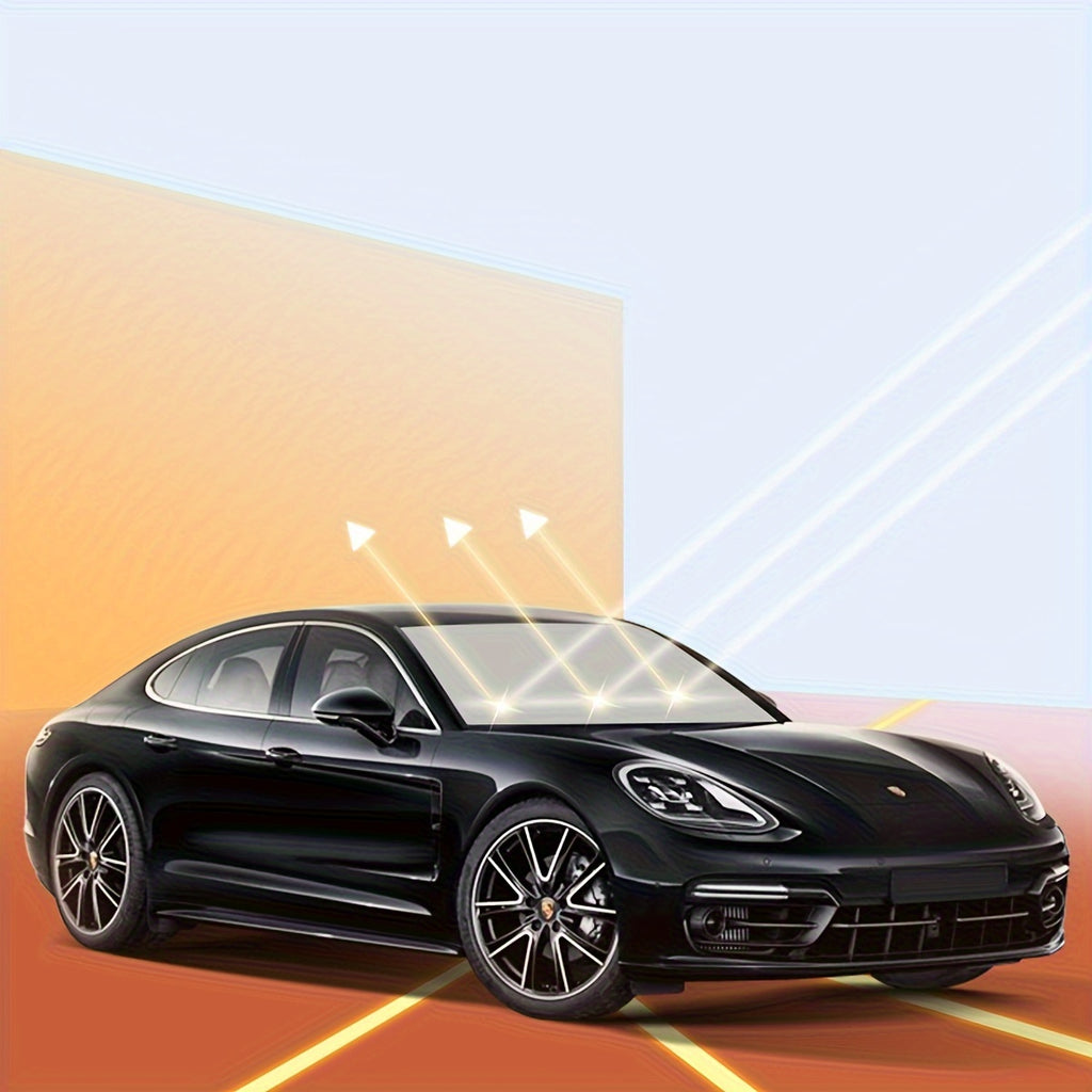 Automobile Windshield Sunshade-Foldable Automobile Umbrella Sunshade, Anti-Ultraviolet Car Front Window (Heat Protection) Windshield Cover Card