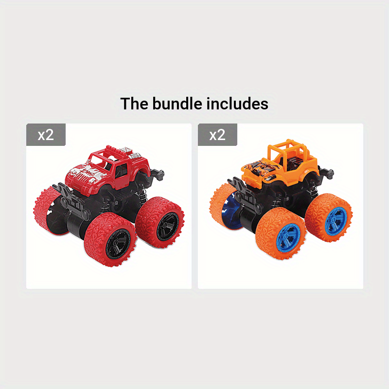 1pc Four-wheel Drive Two-way Inertial Off-road Stunt Car Can Rotate With 360° Stunt As Halloween Gift