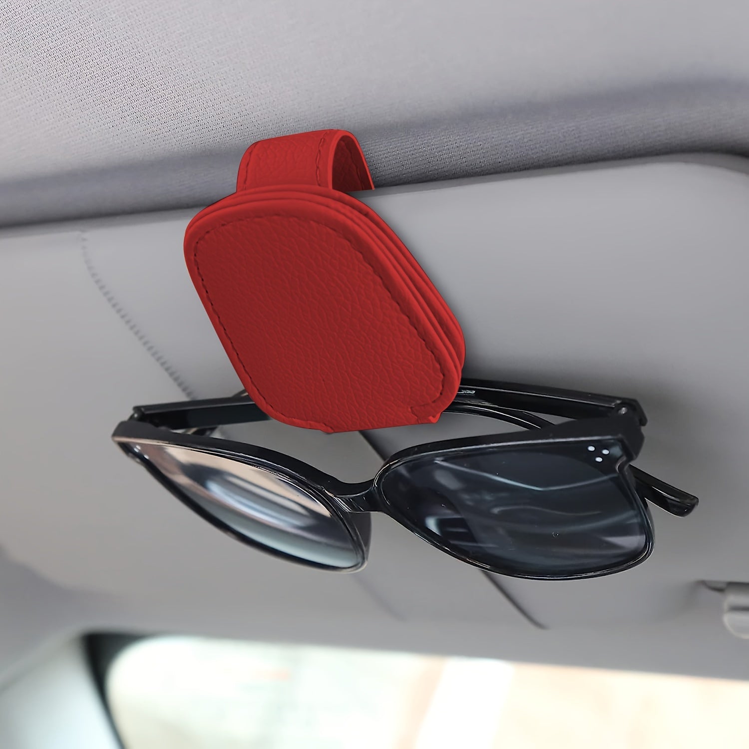 Car Visor Fashion Glasses Holders - Magnetic PU Leather Fashion Glasses Holder and Ticket Card Clip - Car Visor Accessories
