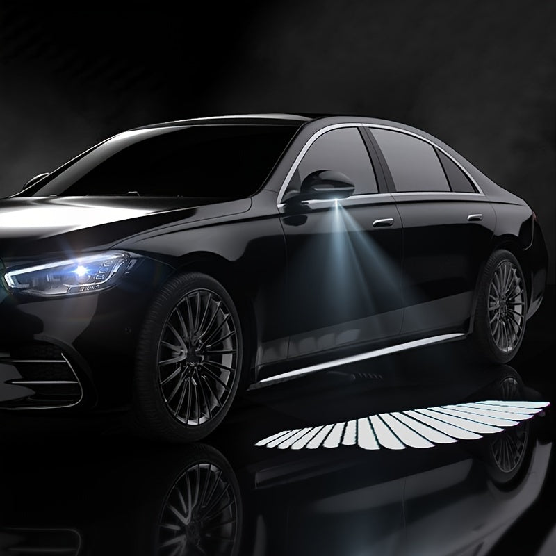 2pcs Car Led Puddle Door Lights, Universal Car Projection Lights, Angel Wings LED Side Mirror Puddle Lights For Car