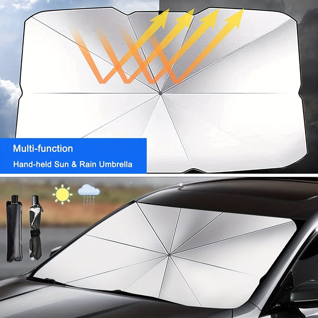 Automobile Windshield Sunshade-foldable Automobile Umbrella Sunshade, Anti-ultraviolet Car Front Window (heat Protection) Windshield Cover Card