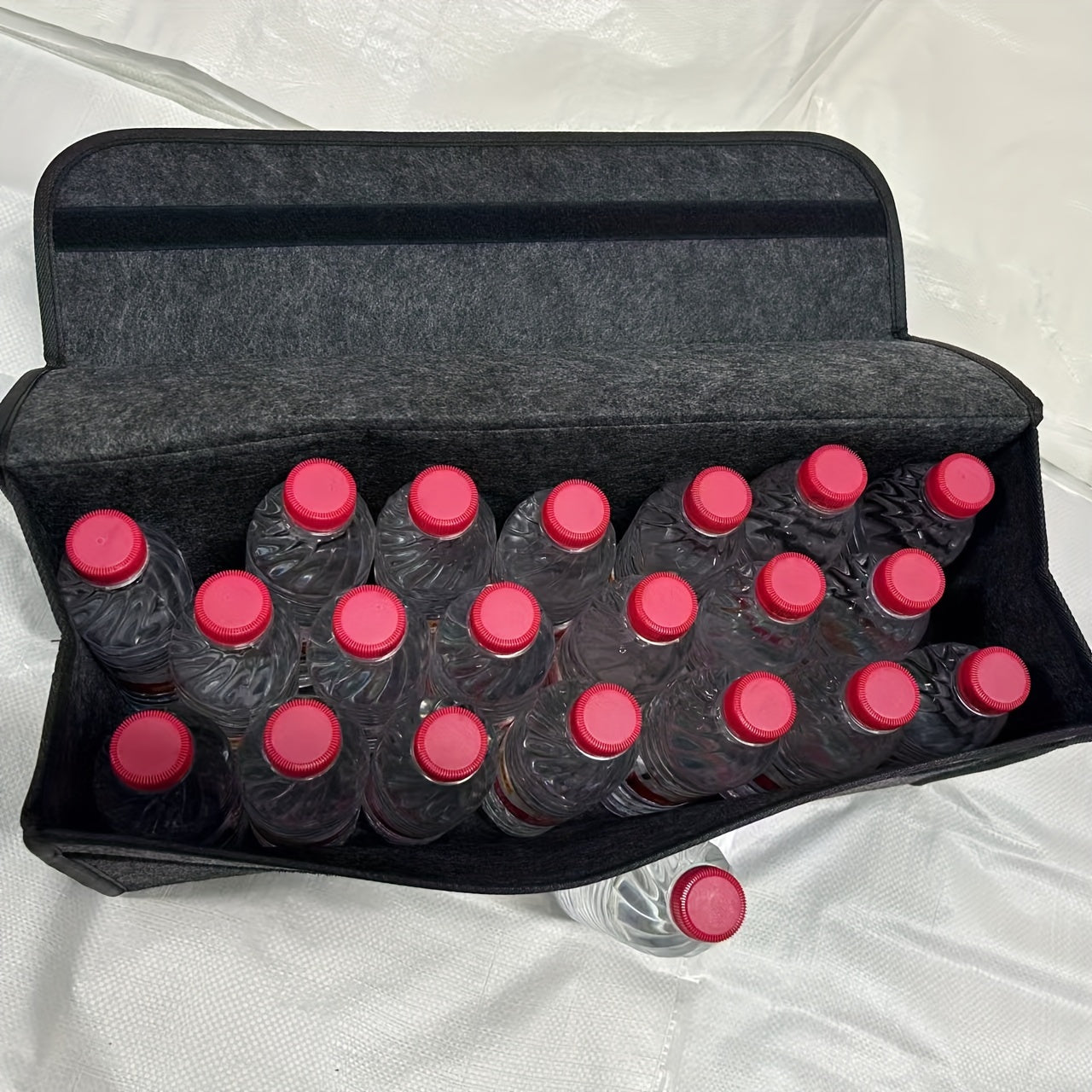 1pc Car Storage Box, Portable, Foldable Car Trunk Organizer, Felt Cloth Storage Box, Car Interior Tidying Container, Car Organizer