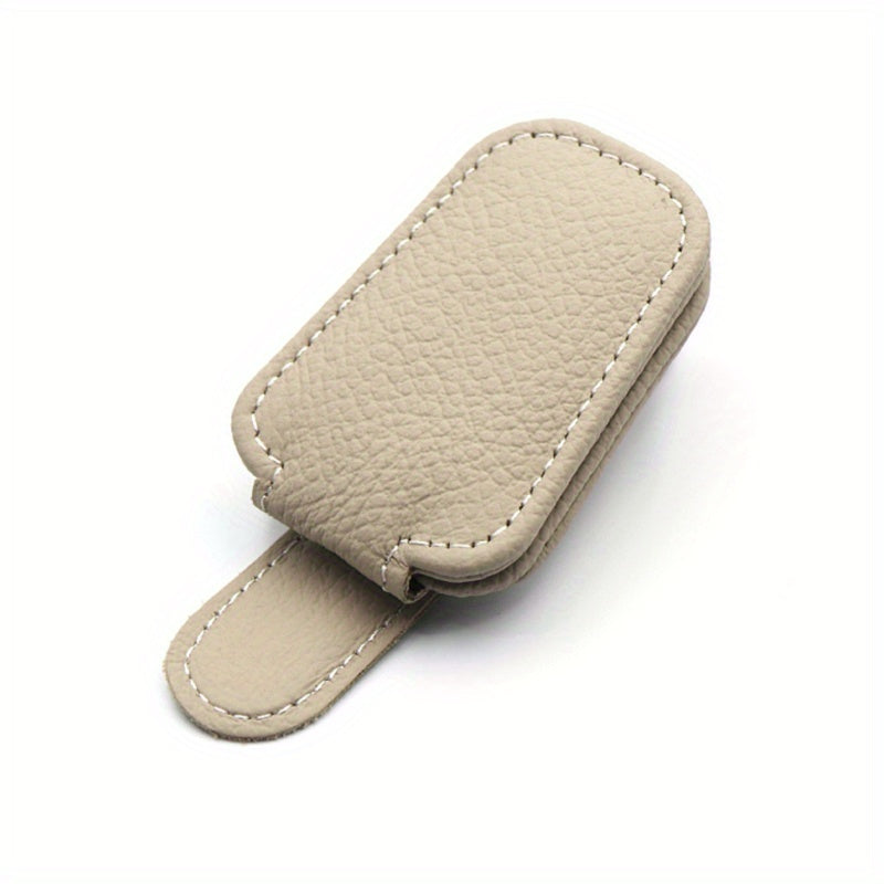 Car Visor Fashion Glasses Holders - Magnetic PU Leather Fashion Glasses Holder and Ticket Card Clip - Car Visor Accessories