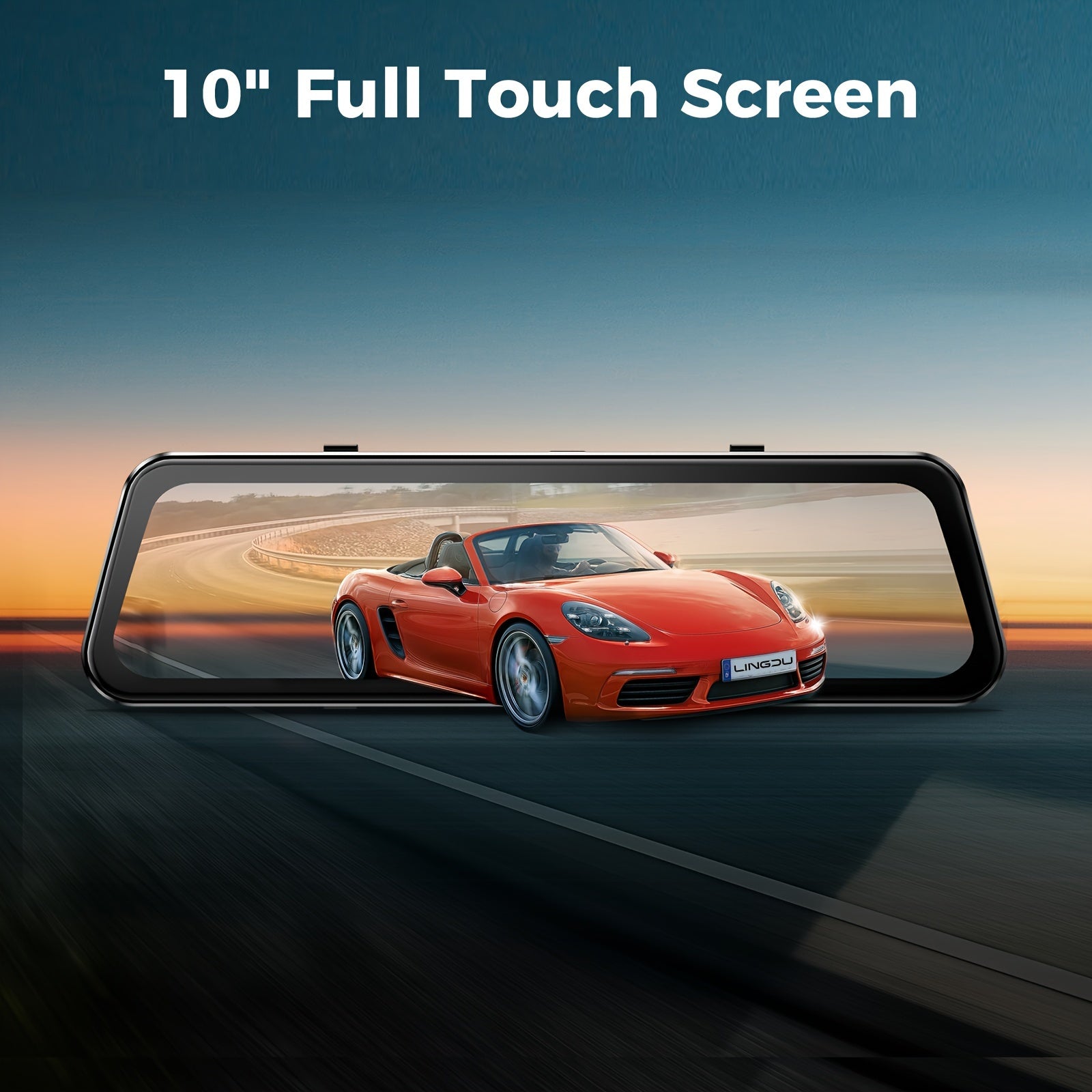 LD2K UHD 10" Full Touch Screen Rear View Mirror Dash Cam, Backup Camera, Front 2K And Rear 1080P Dual Channel Dash Cam, WDR Night Vision, Build-in WiFi, Loop Recording, Emergency Lock, Parking Mode, Simple Installation.