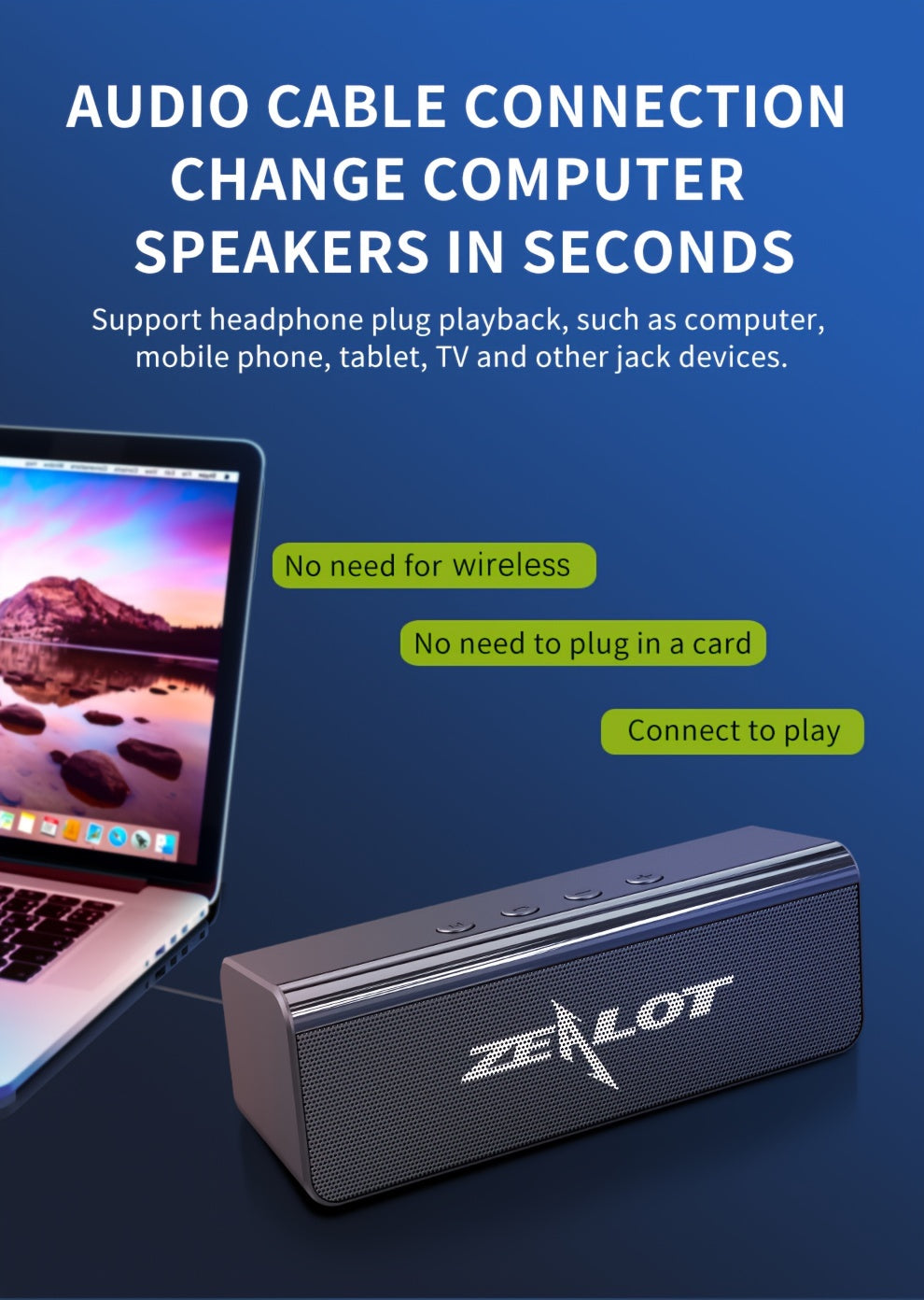 ZEALOT S31 10w Futuristic Portable Wireless Speaker, 10 Hours Playtime Loud Stereo, Compatible With Mobile Phone/Tablet/Tv. Tf/Usb/Aux Compatible, Speaker For Home/Car/Outdoor/Camping, Gift For Thanksgiving/Christmas