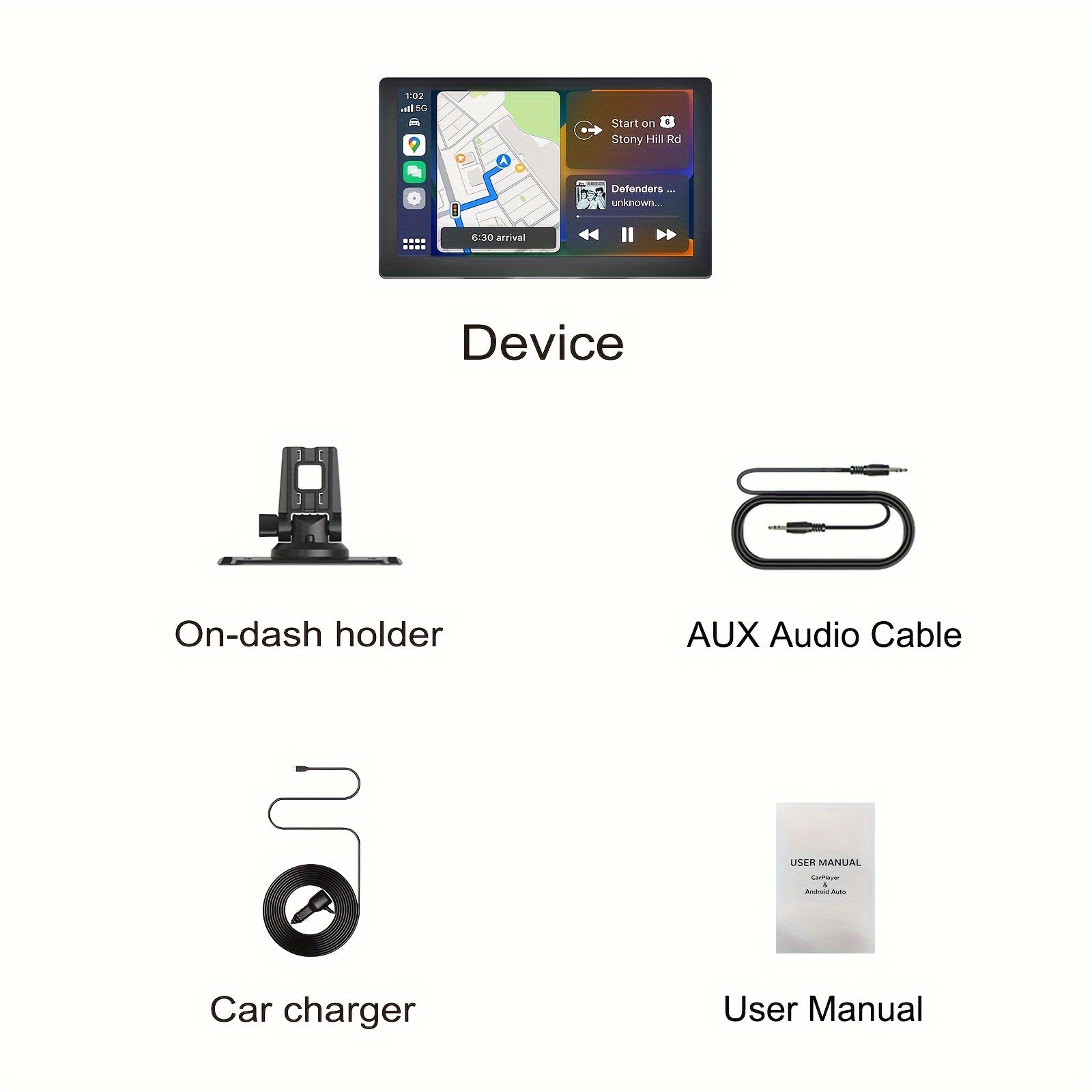 Car Play And Android Auto, 9-inch Portable Car Play Screen With 1080p Backup Camera, Car Audio Receiver With GPS Navigation,, Mirror Link For All Vehicles Free Hands Safe Driving