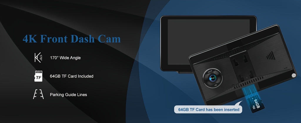 Portable Car Play Screen For Car, 7'' IPS Touch Screen With 4K Dash Cam, Wireless Android Auto Screen, 1080P Backup Camera, Voice Control, Mirror Link, GPS Navigation For Cars, Trucks, SUVs