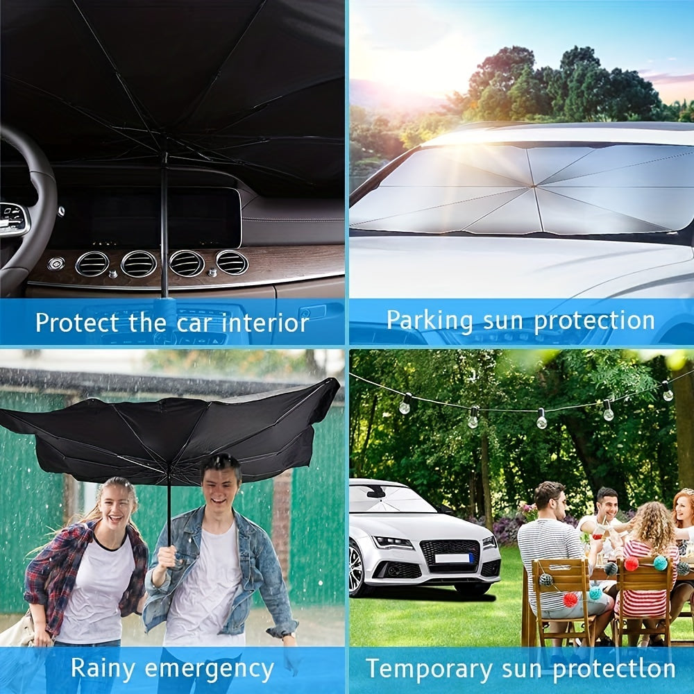Automobile Windshield Sunshade-foldable Automobile Umbrella Sunshade, Anti-ultraviolet Car Front Window (heat Protection) Windshield Cover Card
