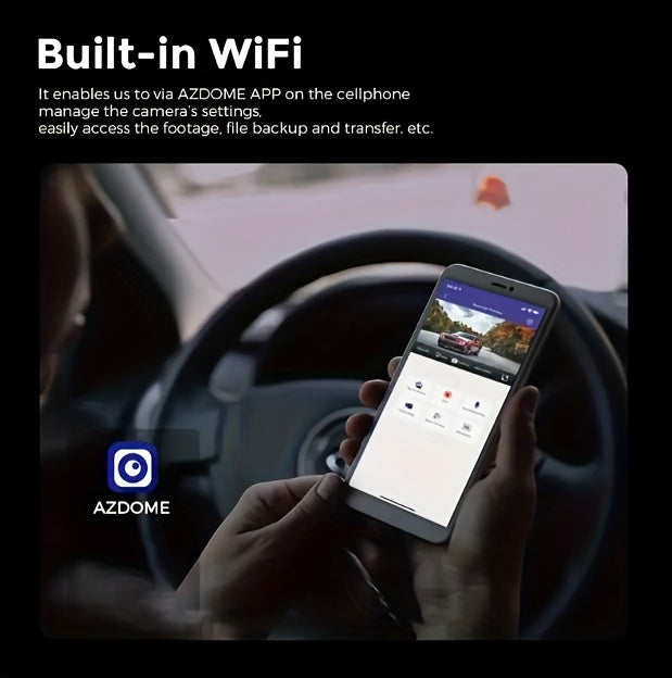 AZDOME M300S Dash Cam 4K HD Dual Recording - 5G WiFi & GPS Enabled, Voice Activated & 64GB Card - For Secure Driving With Enhanced Night Vision & Parking Mode