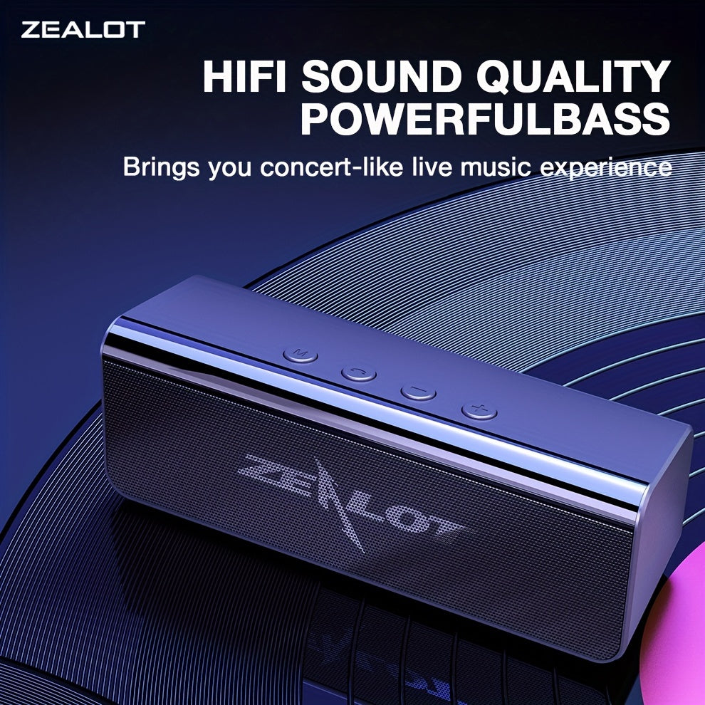 ZEALOT S31 10w Futuristic Portable Wireless Speaker, 10 Hours Playtime Loud Stereo, Compatible With Mobile Phone/Tablet/Tv. Tf/Usb/Aux Compatible, Speaker For Home/Car/Outdoor/Camping, Gift For Thanksgiving/Christmas