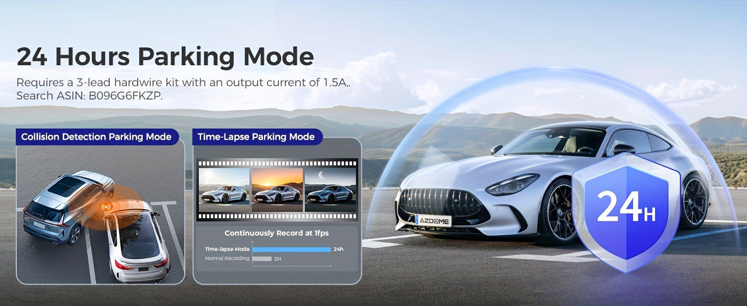 3-Inch Large Screen M17 HD 1080P Front Dash Cam - 6-Glass Lens Super Night Vision, 150° Adjustable View Angle, ADAS, WiFi, Time Lapse Video, G-Sensor, Endless Loop Recording, Parking Mode, Super Capacitor, Simple Installatio