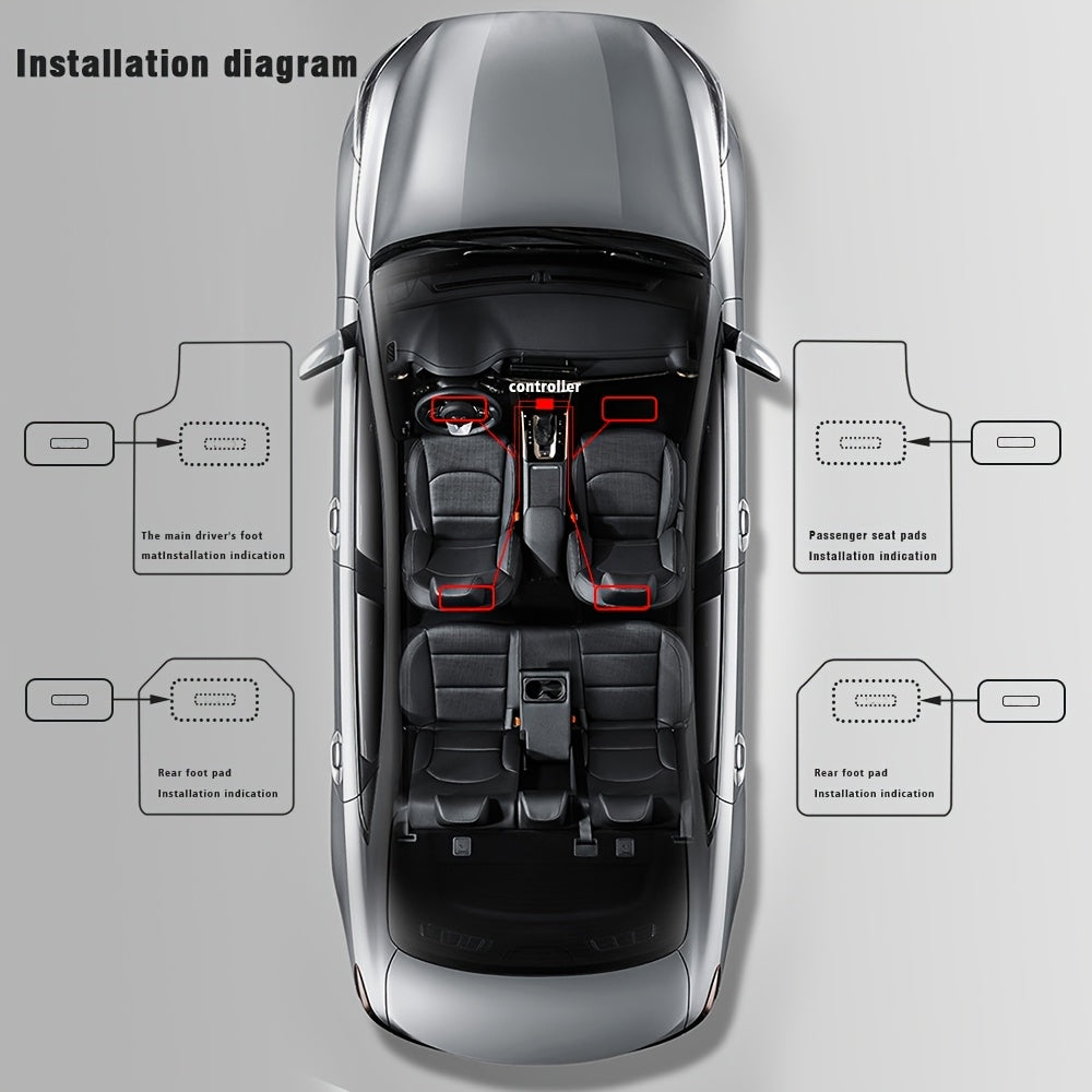 Car LED Lights for Floor Mats, Interior Car LED Strip Lights, Luminous Ambient Neon Car Lighting Kits, Universal Automotive Floor Mats