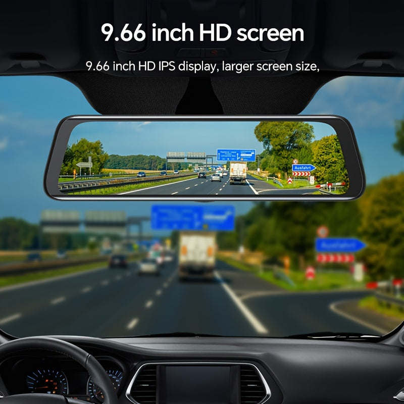 10" 1080P Touch Screen Smart Rear View Mirror Camera - On-Dash Cameras with Front and Rear Dash Cam, 32GB Card, Parking Monitor, Reverse Assist, and Wide Angle Lens for Safe Driving