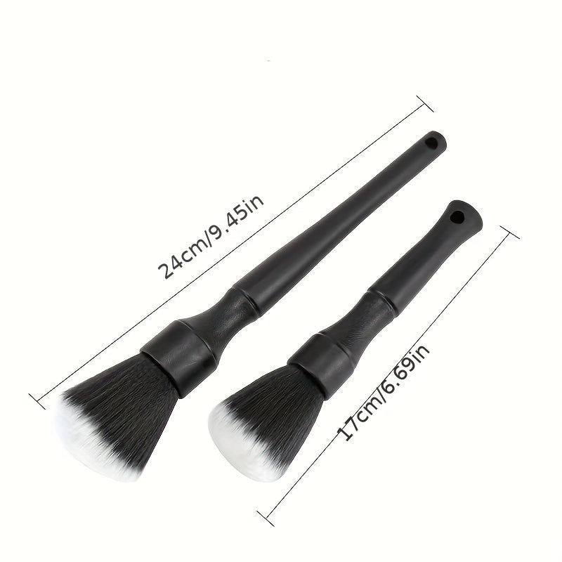 1pc Soft Bristle Car Interior Detailing Brush, Dusting Brush for Auto Detail, Car Dash Duster, Black