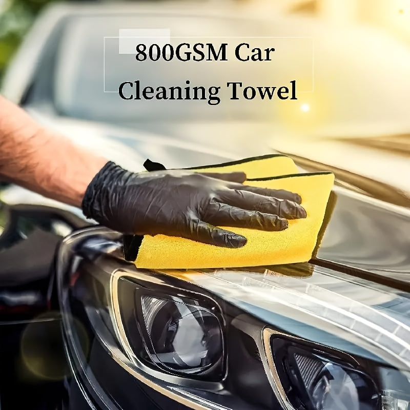 1/5-Pack Microfiber Car Cleaning Cloths - High Absorbency Car Wash Towels, Thickened & Lint-Free | Efficient Drying Without Residue (11.81x11.81inch/11.81x23.62inch) | Machine Washable Waxing & Polishing, Professional Auto De