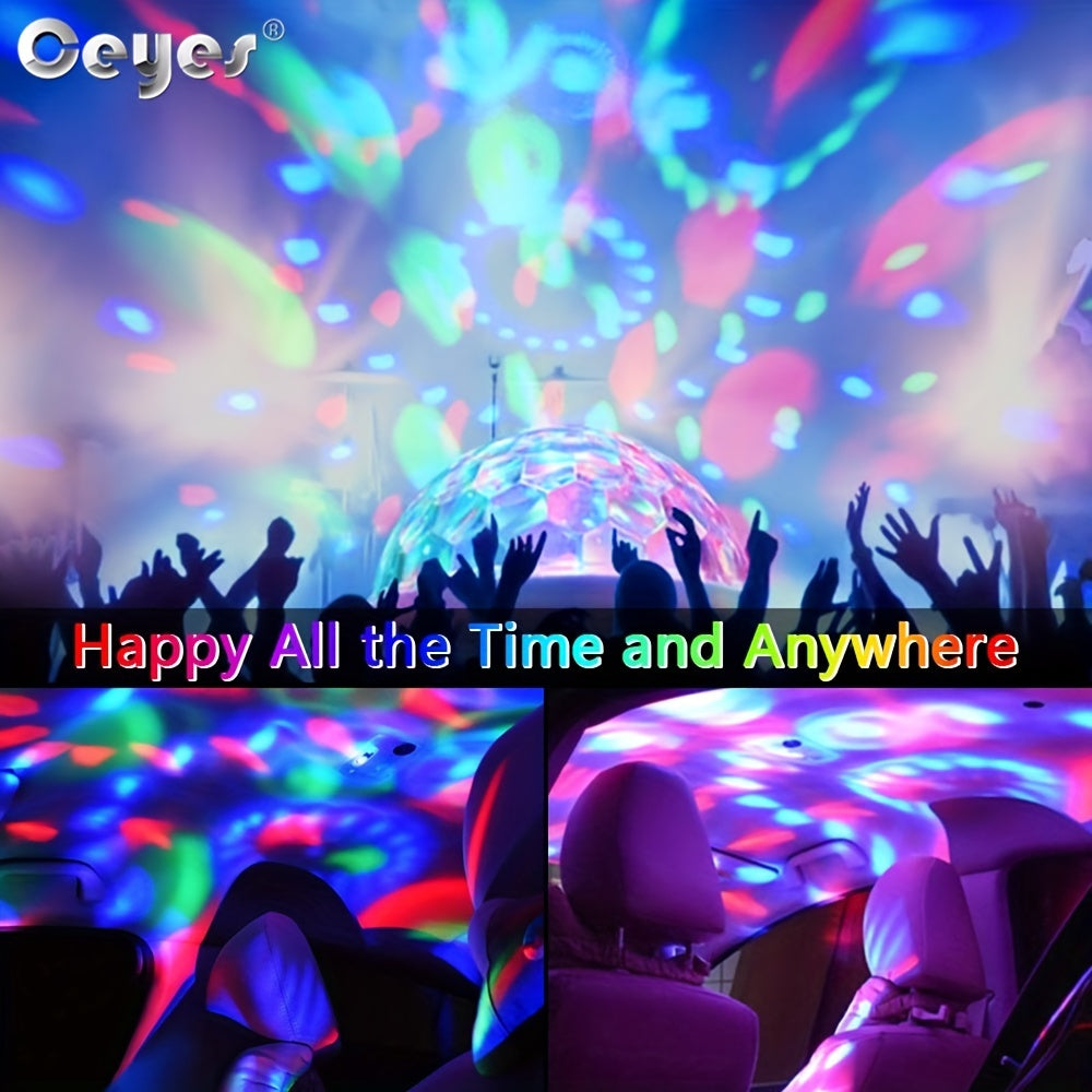Ceyes Led Small Magic Mall/Disco Party USB Colorful Neon Lights Car LED Ambient Lights Sound Activated Mini Magic Ball Car LED Lights USB Neon Lig