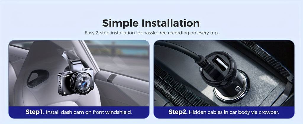 3-Inch Large Screen M17 HD 1080P Front Dash Cam - 6-Glass Lens Super Night Vision, 150° Adjustable View Angle, ADAS, WiFi, Time Lapse Video, G-Sensor, Endless Loop Recording, Parking Mode, Super Capacitor, Simple Installatio