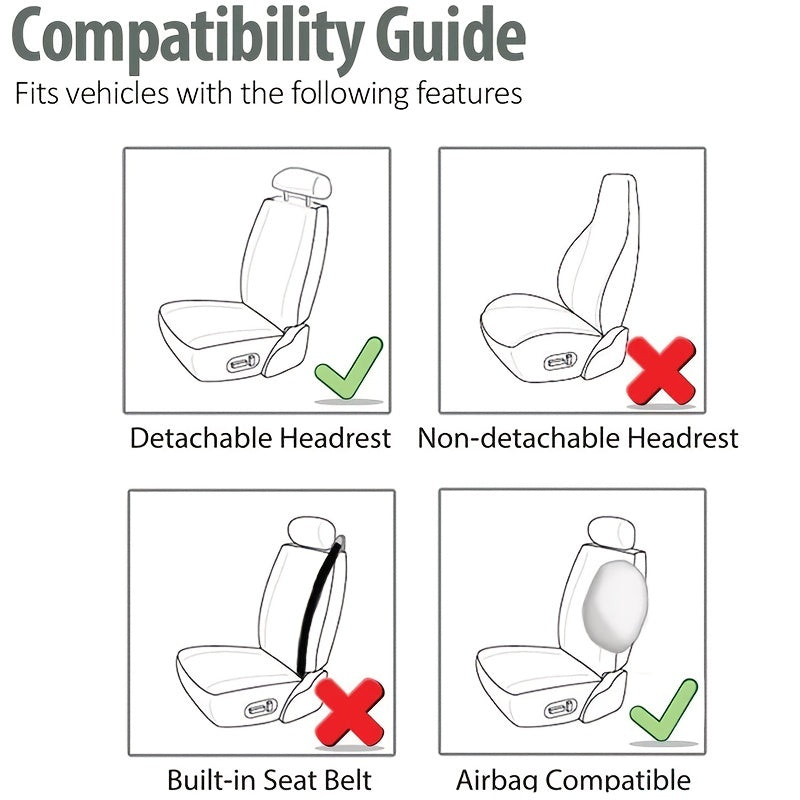 Car Seat Covers, Polyester Front Pairs Gray Black Tan Blue Red Car Seat Cushion Universal Car Seat Protector Decoration Auto Accessories Thick Foam