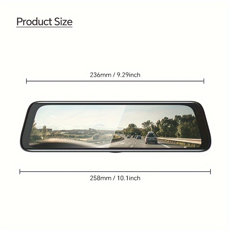 10" 1080P Touch Screen Smart Rear View Mirror Camera - On-Dash Cameras with Front and Rear Dash Cam, 32GB Card, Parking Monitor, Reverse Assist, and Wide Angle Lens for Safe Driving